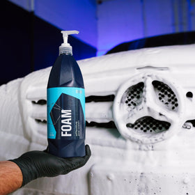 Gyeon Foam Premium Snow label showing dilution ratios and usage guidance