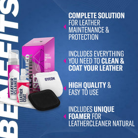 Gyeon leather cleaner pump close-up for precise deep cleaning