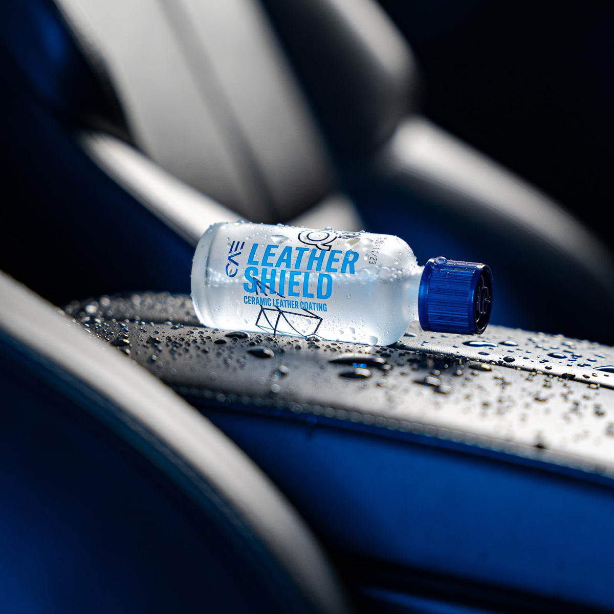GYEON applied on white Tesla seat demonstrating protection without altering look