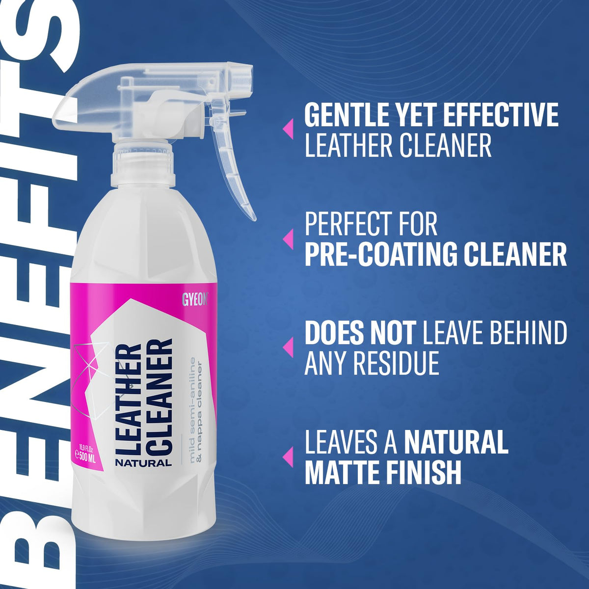 Gyeon pouring cleaner onto applicator showing precise application benefit