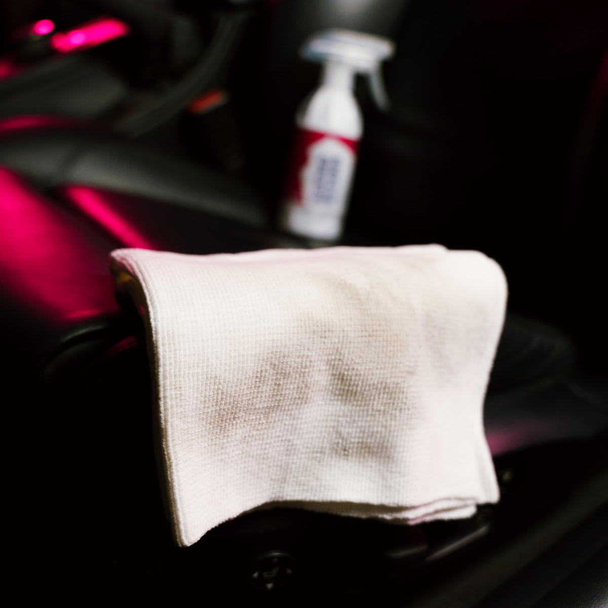 Gyeon used with leather brush showing agitation for stubborn grime benefit