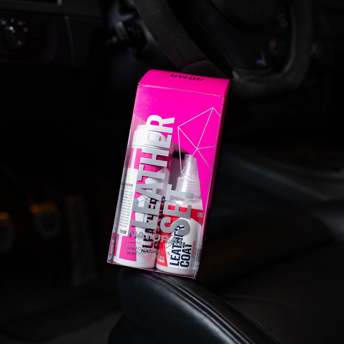 Gyeon treated car interior demonstrating water repellency and UV protection