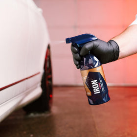 Gyeon detailing setup with product showing professional-ready benefit