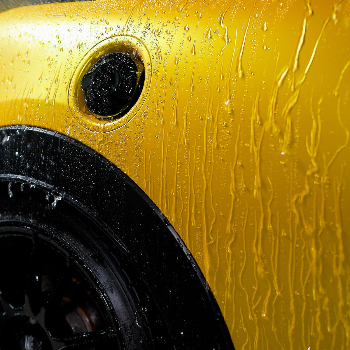 Water beading on PPF after GYEON treatment illustrating hydrophobic protection benefit