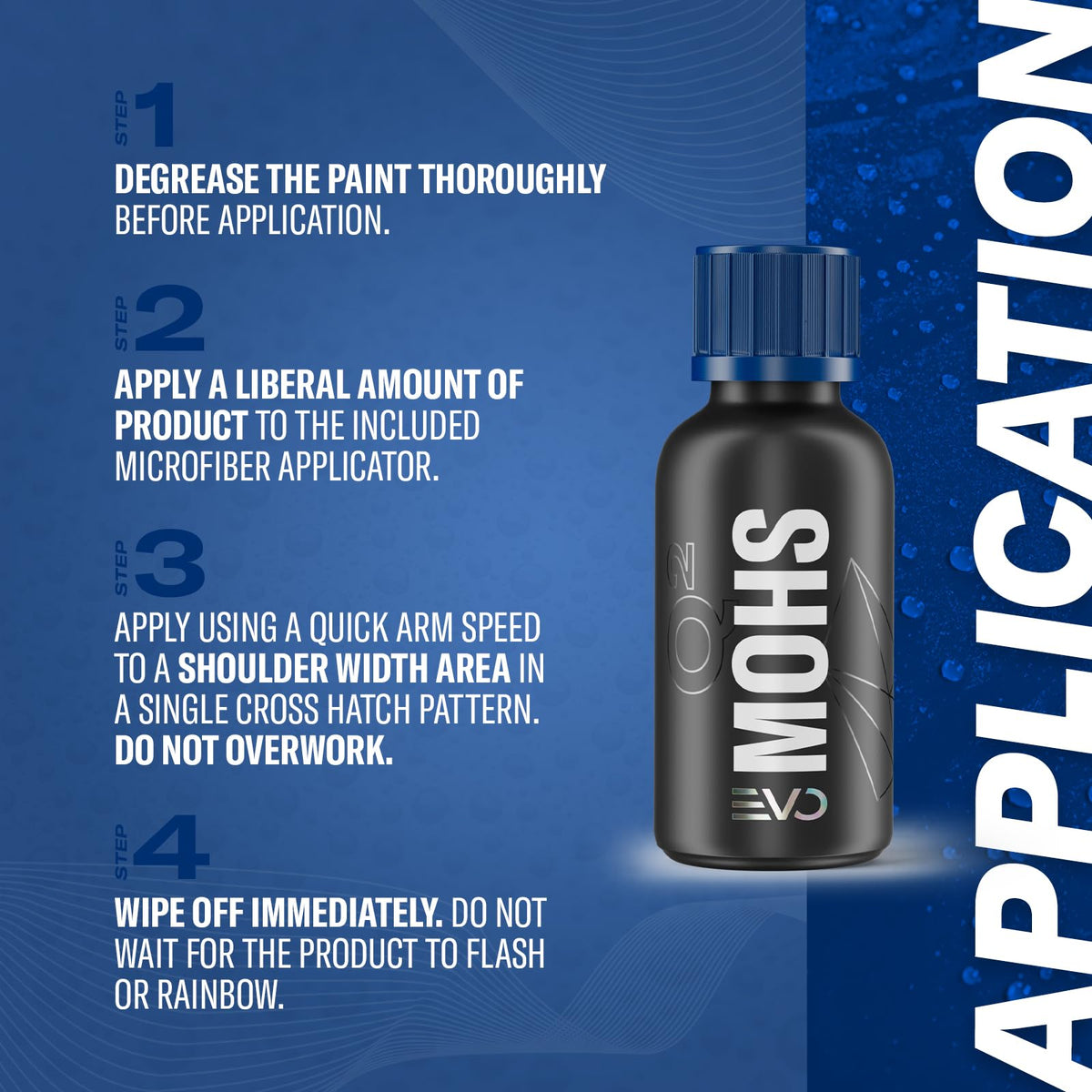 Gyeon MOHS applicator pad during application demonstrating smooth, even coverage
