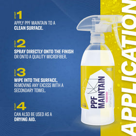 Gyeon spray mist being applied from bottle onto towel demonstrating precise application