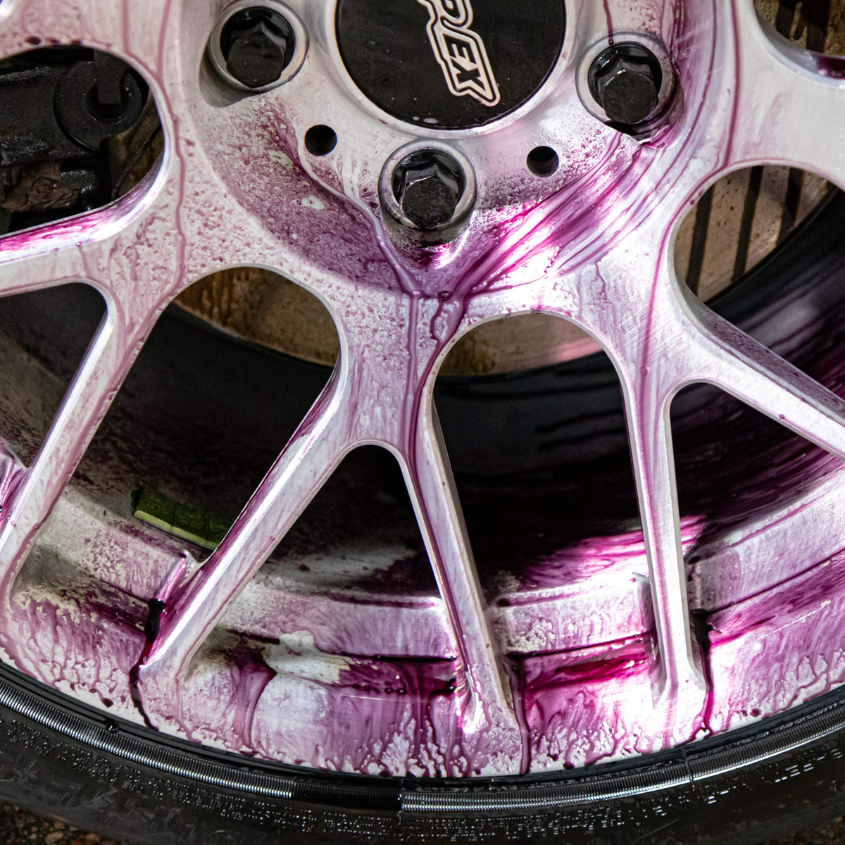 Gyeon purple reaction on paint revealing iron removal benefit