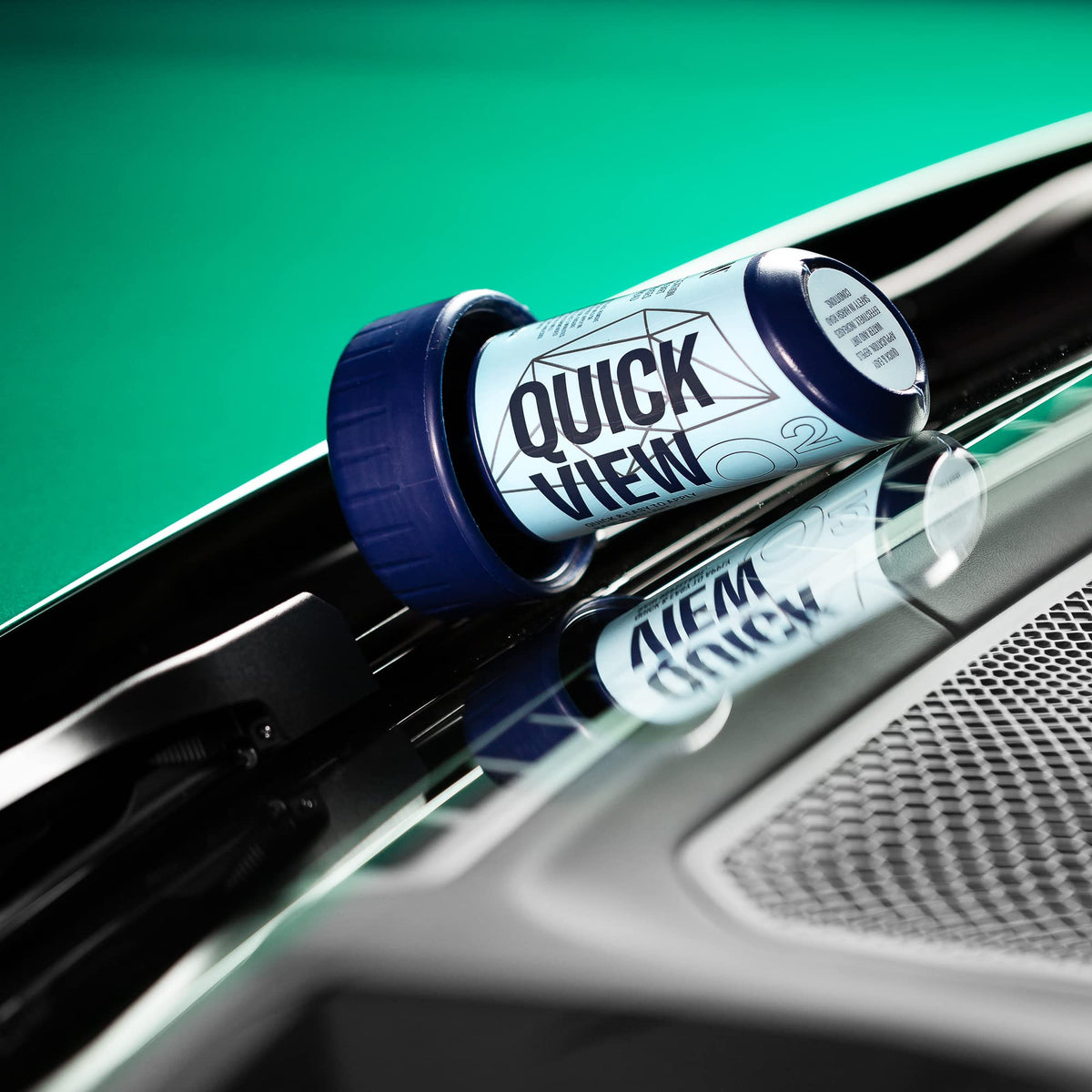 Gyeon QuickView being applied in sections to windshield for quick coverage