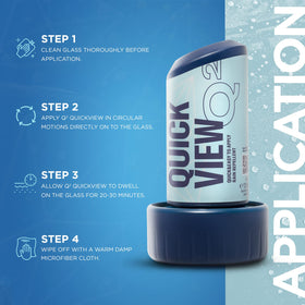Gyeon QuickView buffing residue off windshield for streak-free finish