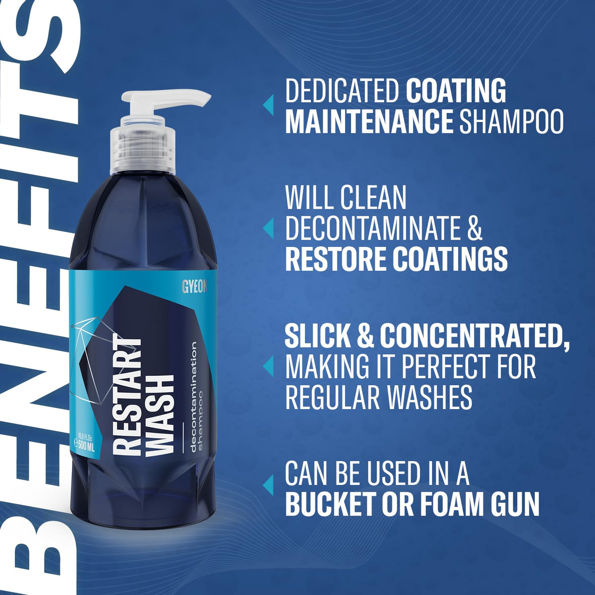 Gyeon Restart Wash bottle cap open for easy dispensing and precise dosing