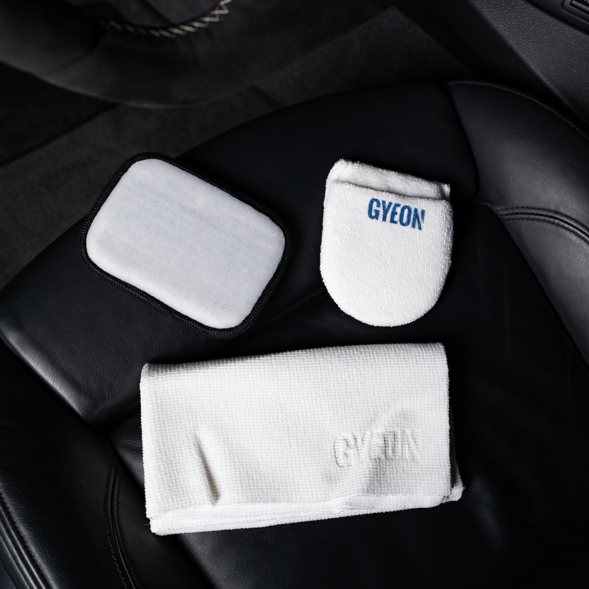 Gyeon bottle in hand to show kit size and portability benefit