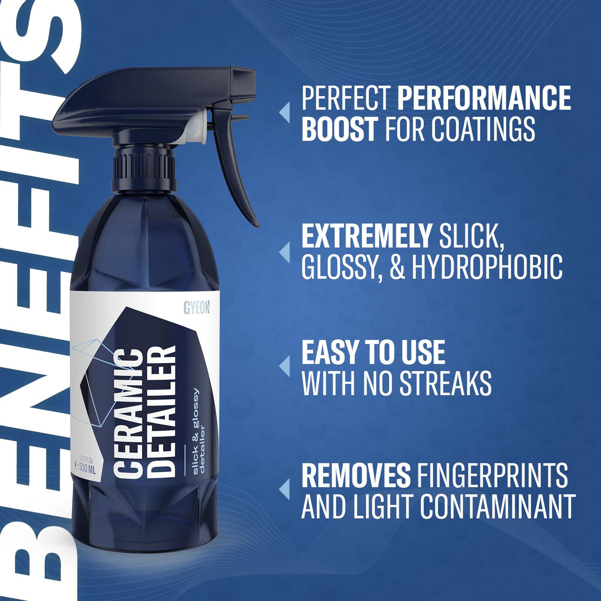 GYEON spray nozzle in use demonstrating easy spray-and-wipe application