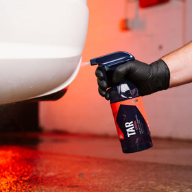 Gyeon product used on wheel rim removing tar for easier cleaning