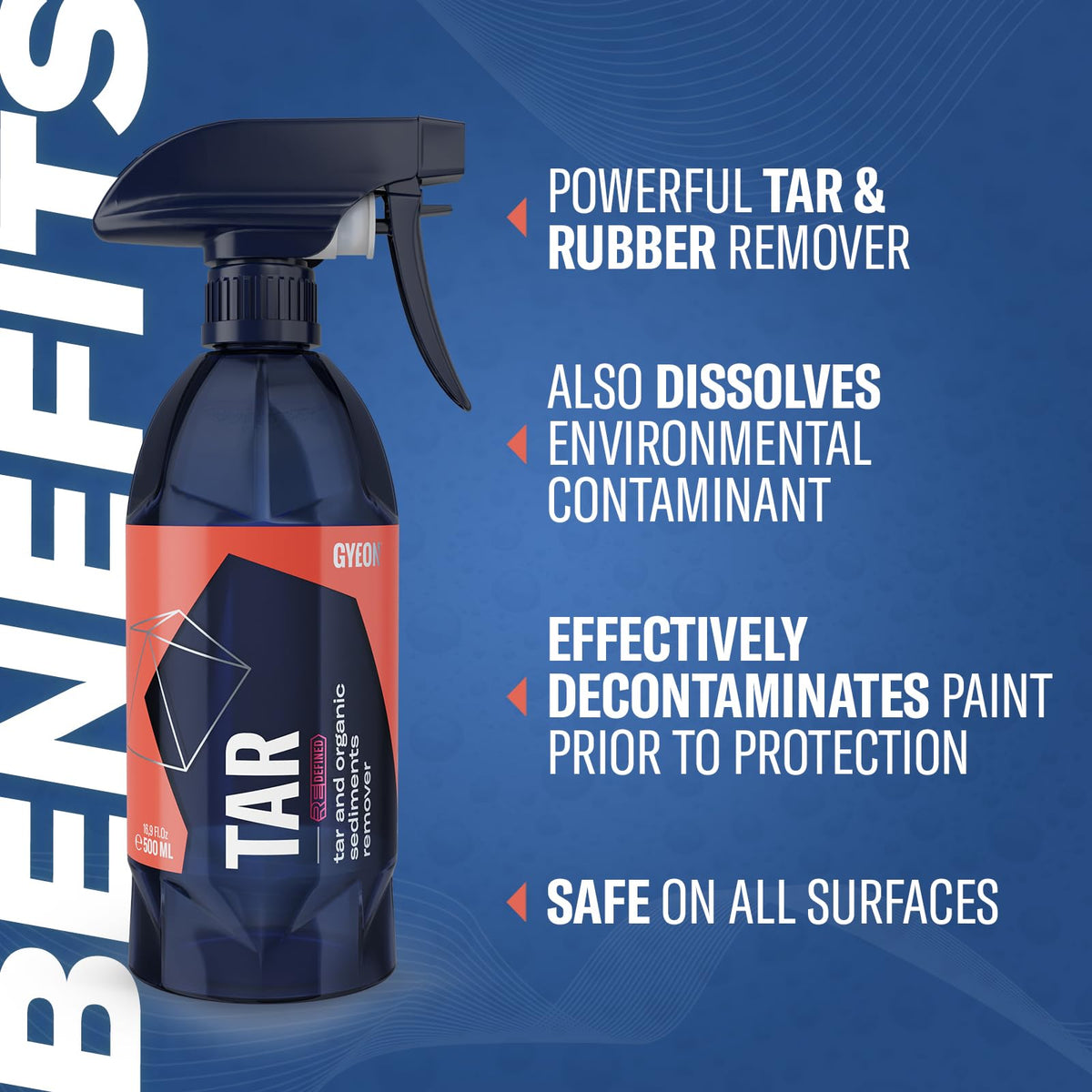 Gyeon spray applying solution to tar removing contaminants quickly
