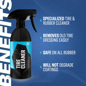 Gyeon spray nozzle releasing cleaner onto tire demonstrating easy application