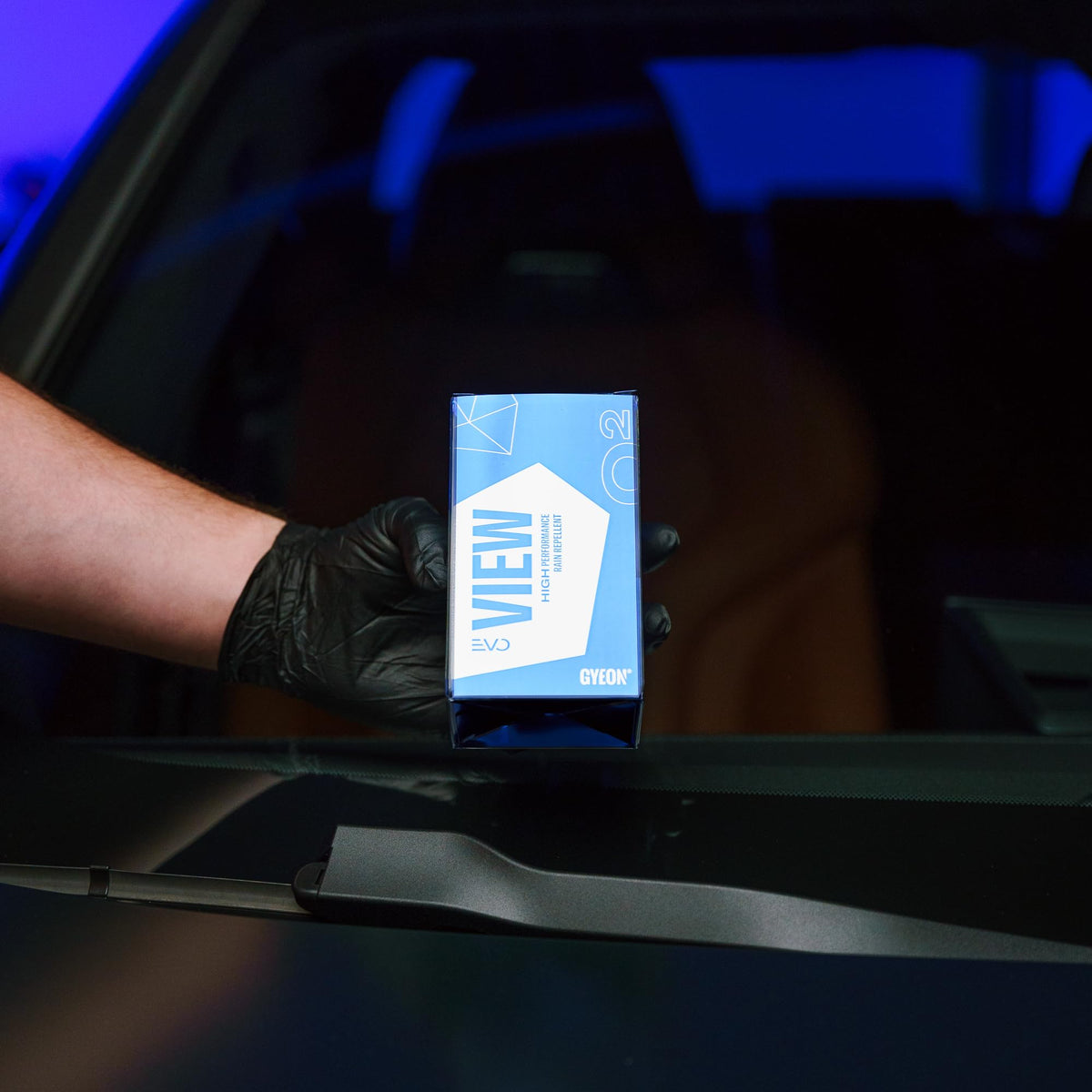 Gyeon treated windshield on a night drive reducing glare