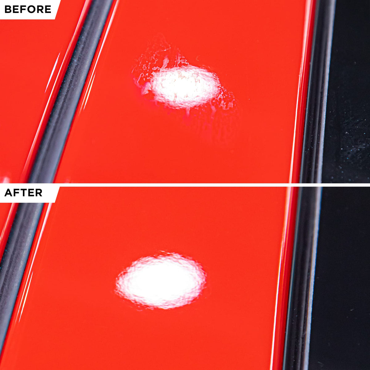 Gyeon cleaning windshield removing water spots for improved visibility