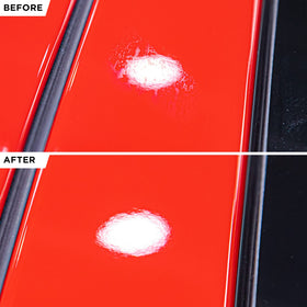 Gyeon cleaning windshield removing water spots for improved visibility