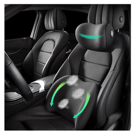 GYLCTOM headrest and lumbar set front view showing full support and improved posture