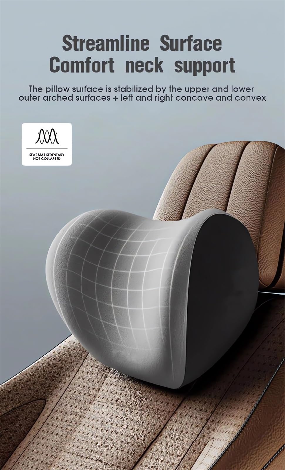 GYLCTOM cushions installed on car seat demonstrating stable fit and head support