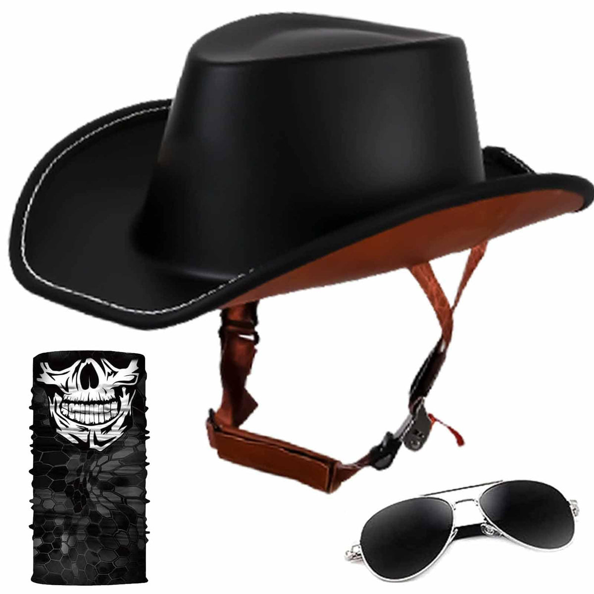 GYLRFAN front view showing cowboy hat shape and road-legal design benefit