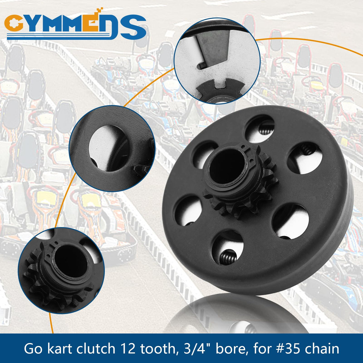 GYMMEDS #35 chain and 12T sprocket detail showing ready-to-install kit