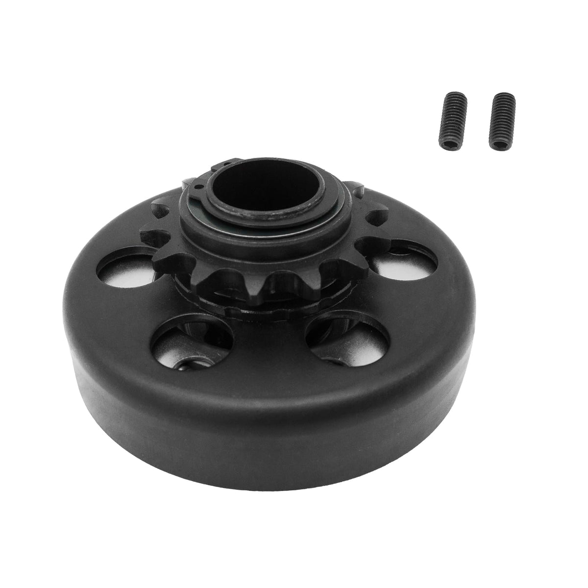 GYMMEDS clutch front view showing 14-tooth sprocket and bore for reliable fit