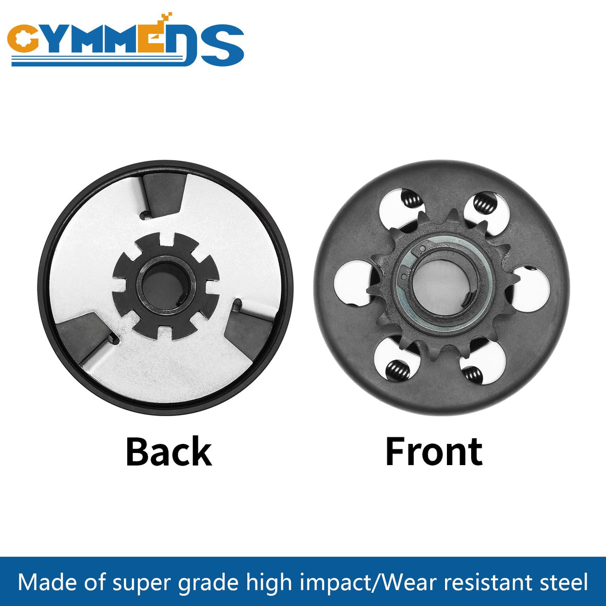 GYMMEDS steel clutch finish illustrating wear resistance and heat dissipation