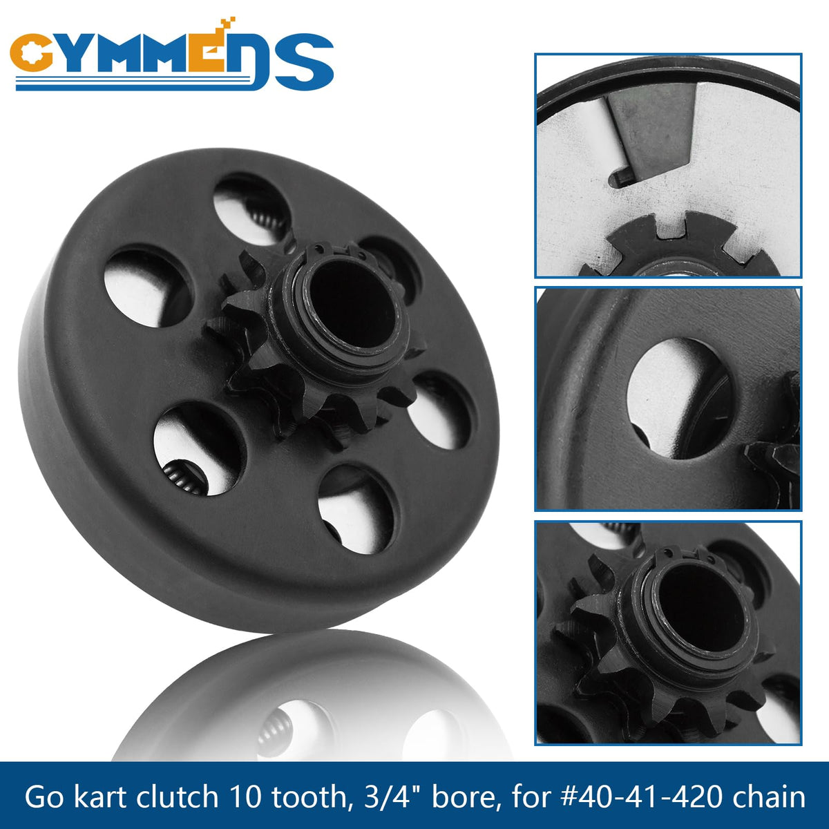 GYMMEDS clutch mounted on small engine demonstrating easy bolt-on fit