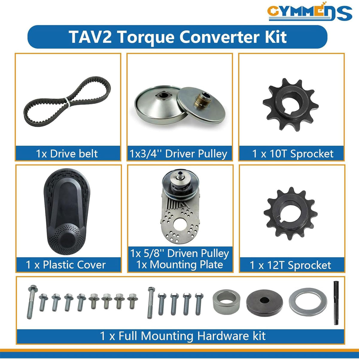 GYMMEDS driver pulleys and belt detailed view demonstrating easy replacement advantage