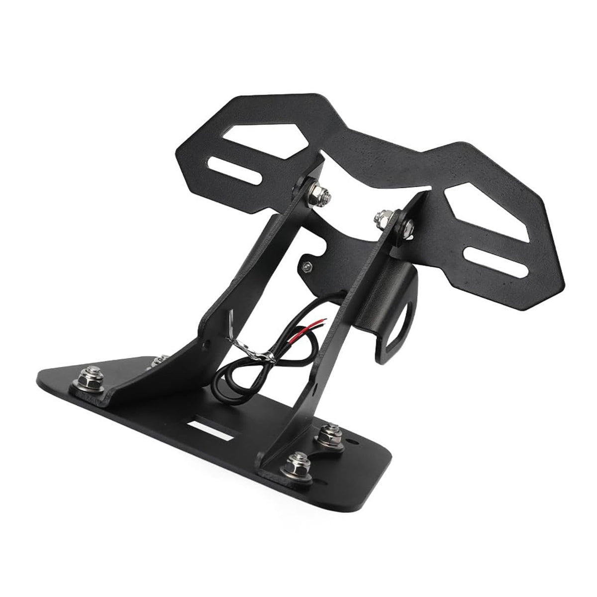 GZDLMoto tail tidy next to license plate showing exact size and mounting alignment