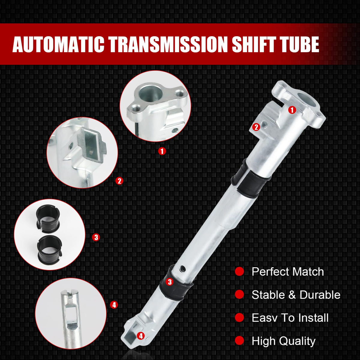 GZGN textured aluminum shift tube detail, corrosion-resistant for longer service life