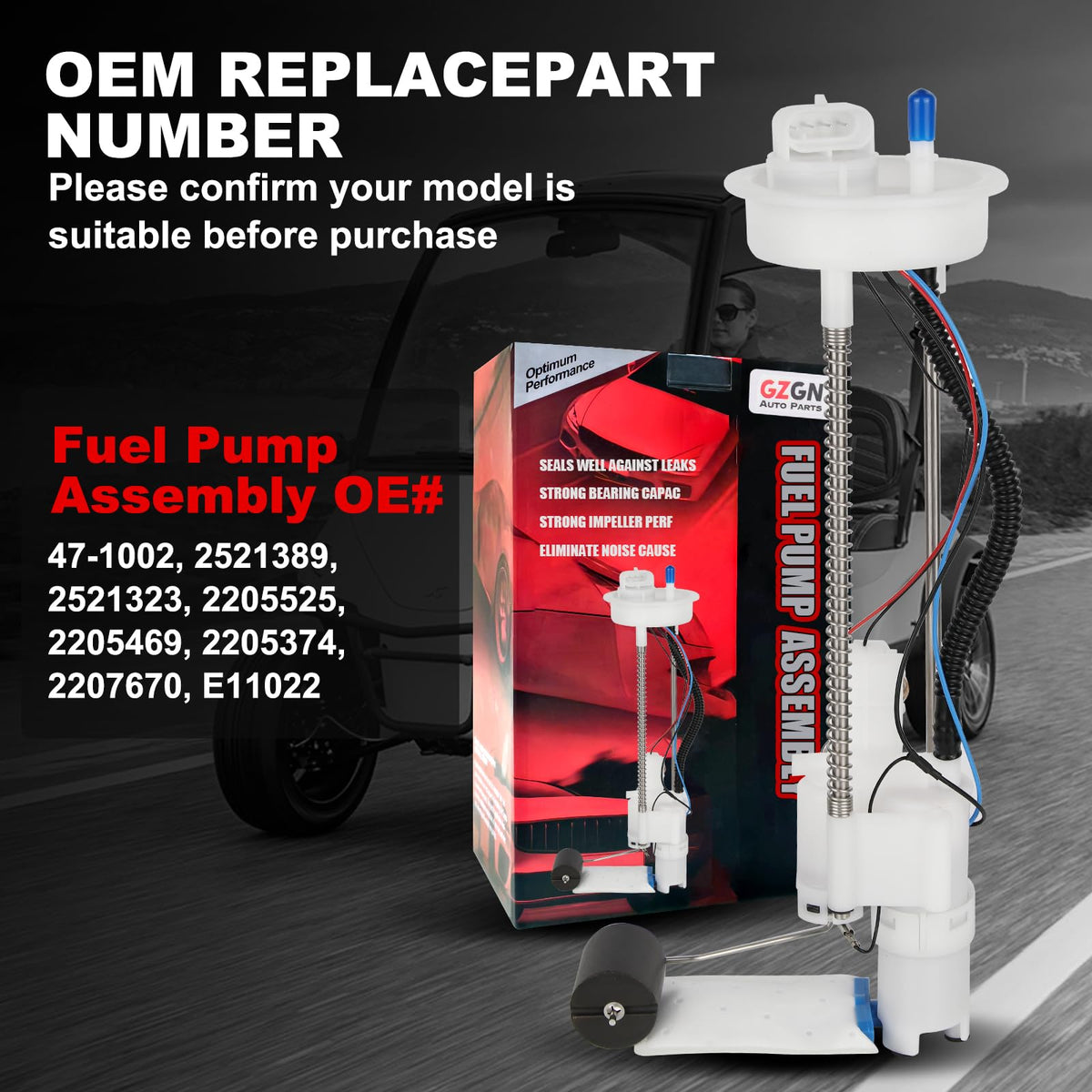 GZGN fuel pump installed in tank angle demonstrating direct-fit replacement benefit