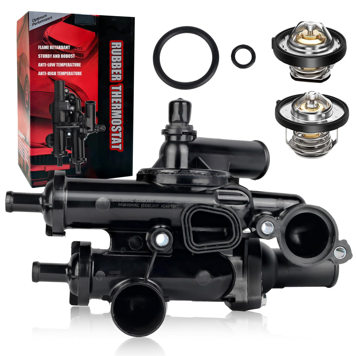 GZGN thermostat housing front view showing full replacement part and fitment benefit