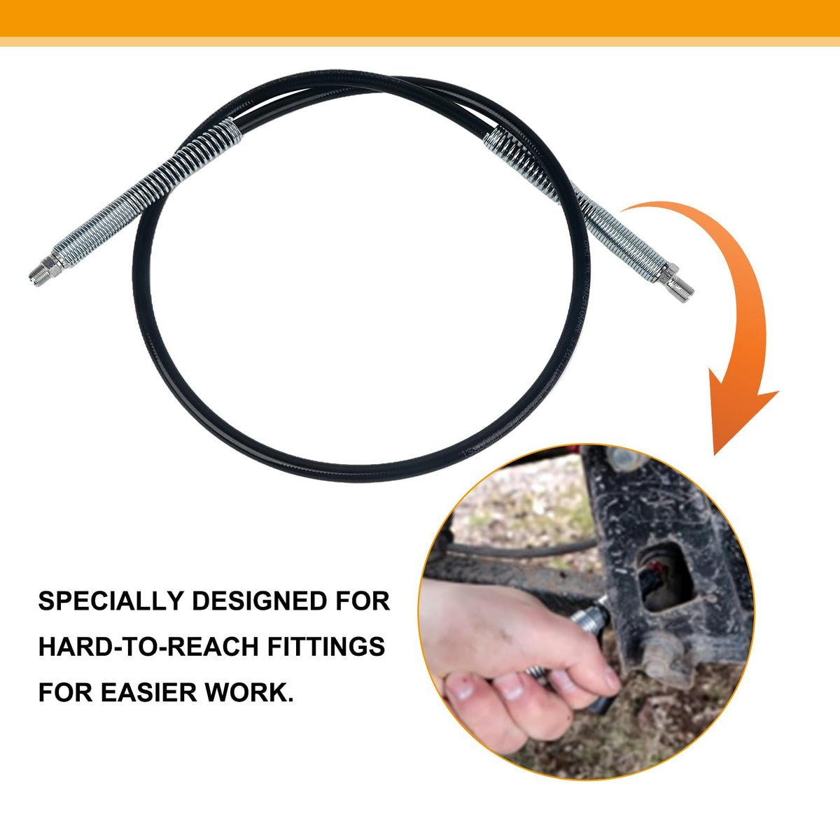 GZJoSum grease hose in use under a vehicle hood improving access