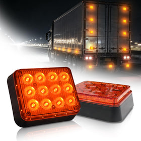 GZLDZN front view of twin amber strobe lights showing compact design and visibility