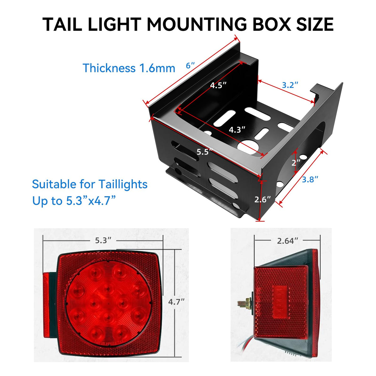 GZQIUYI side profile with integrated license bracket for secure mounting