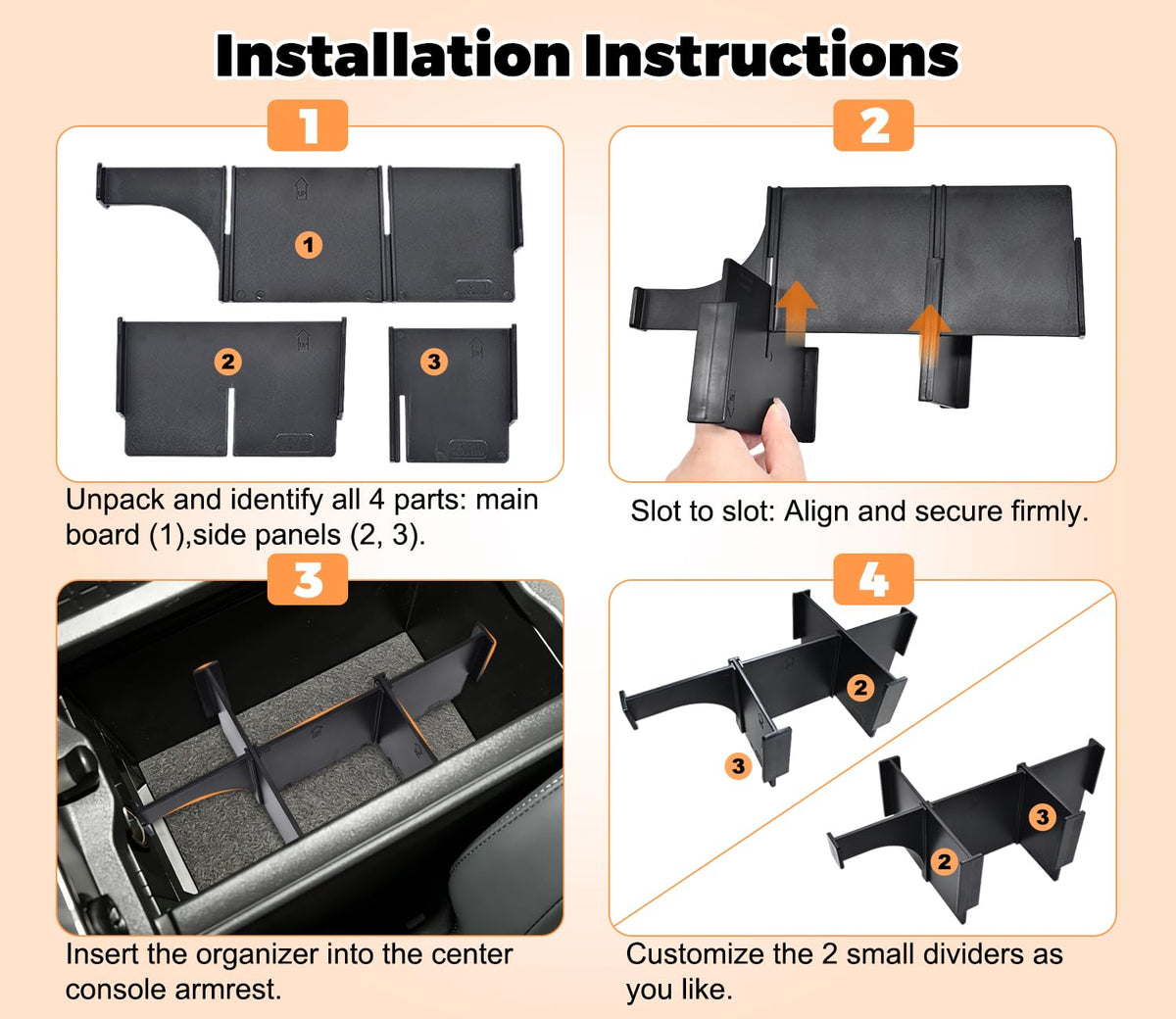 GZSH removable divider detail highlighting adjustable storage benefit