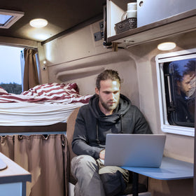 GZV lighting a camper kitchen showing bright task illumination benefit