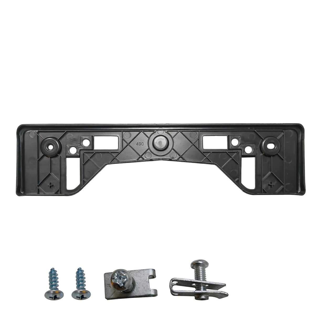 GZVKE plate bracket mounted on Toyota RAV4 bumper showing proper alignment