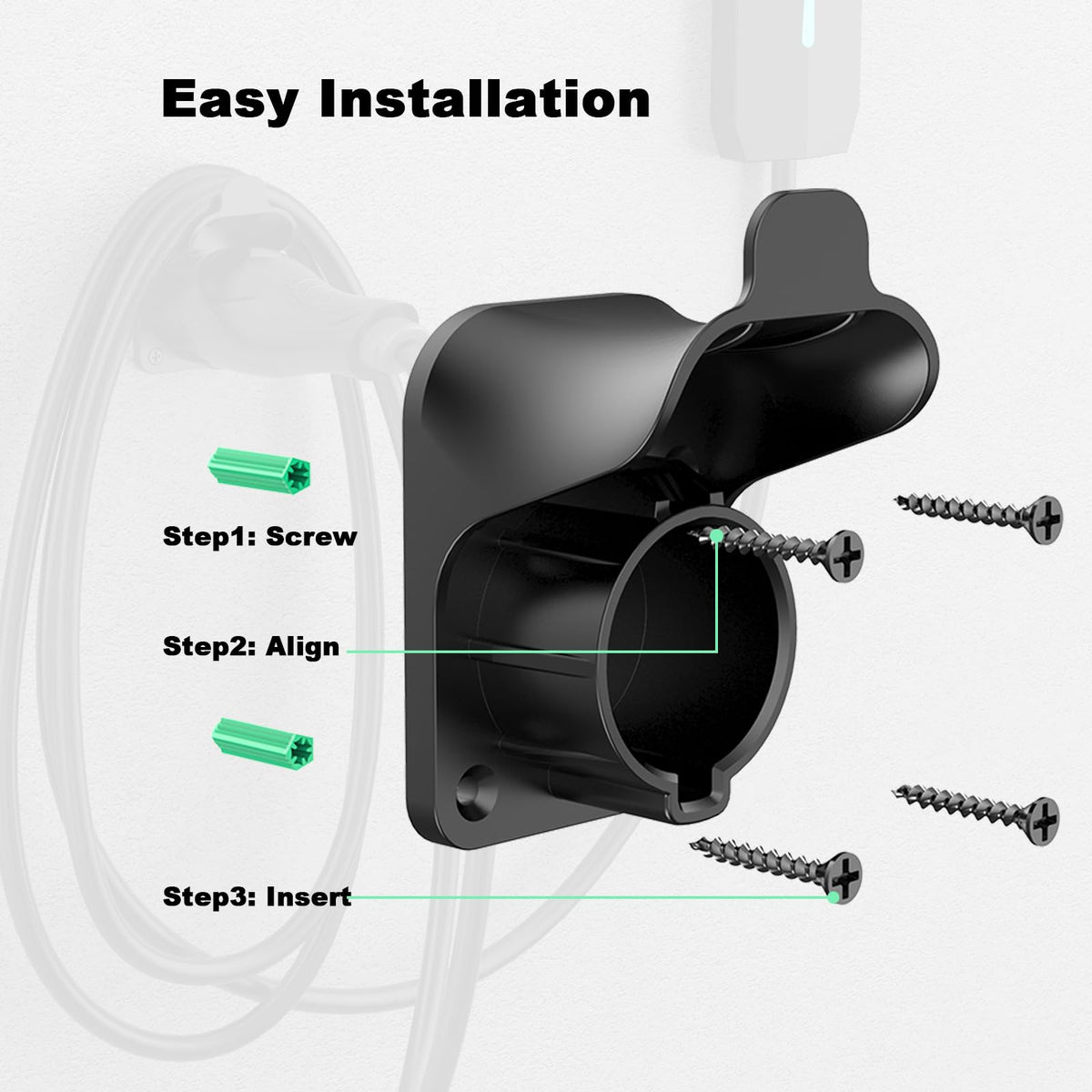H3JANG packaging showing mounting screws and anchors for quick installation