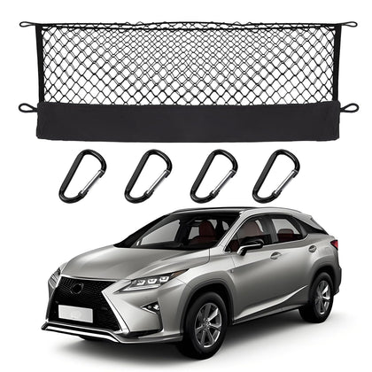 Hacyikee front view of packaged cargo net showing compact convenient storage