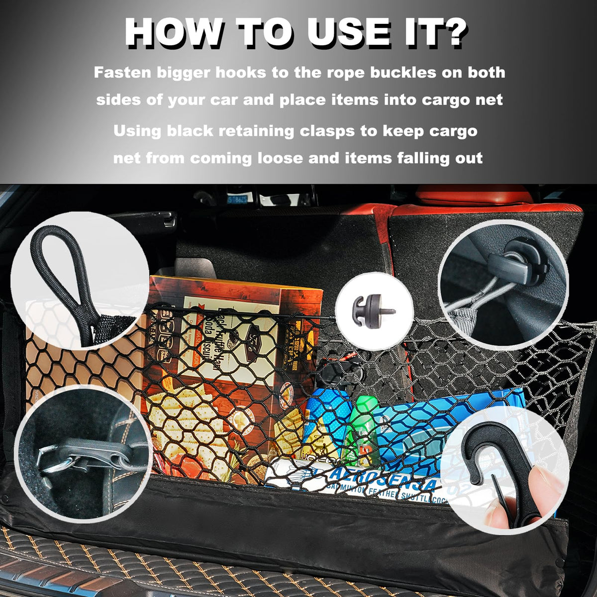 Hacyikee in use with groceries secured preventing spills and rolling