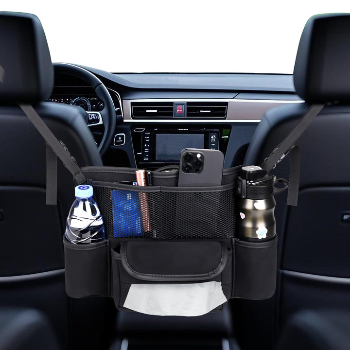 HAERITER front view between seats showing organized storage and easy access