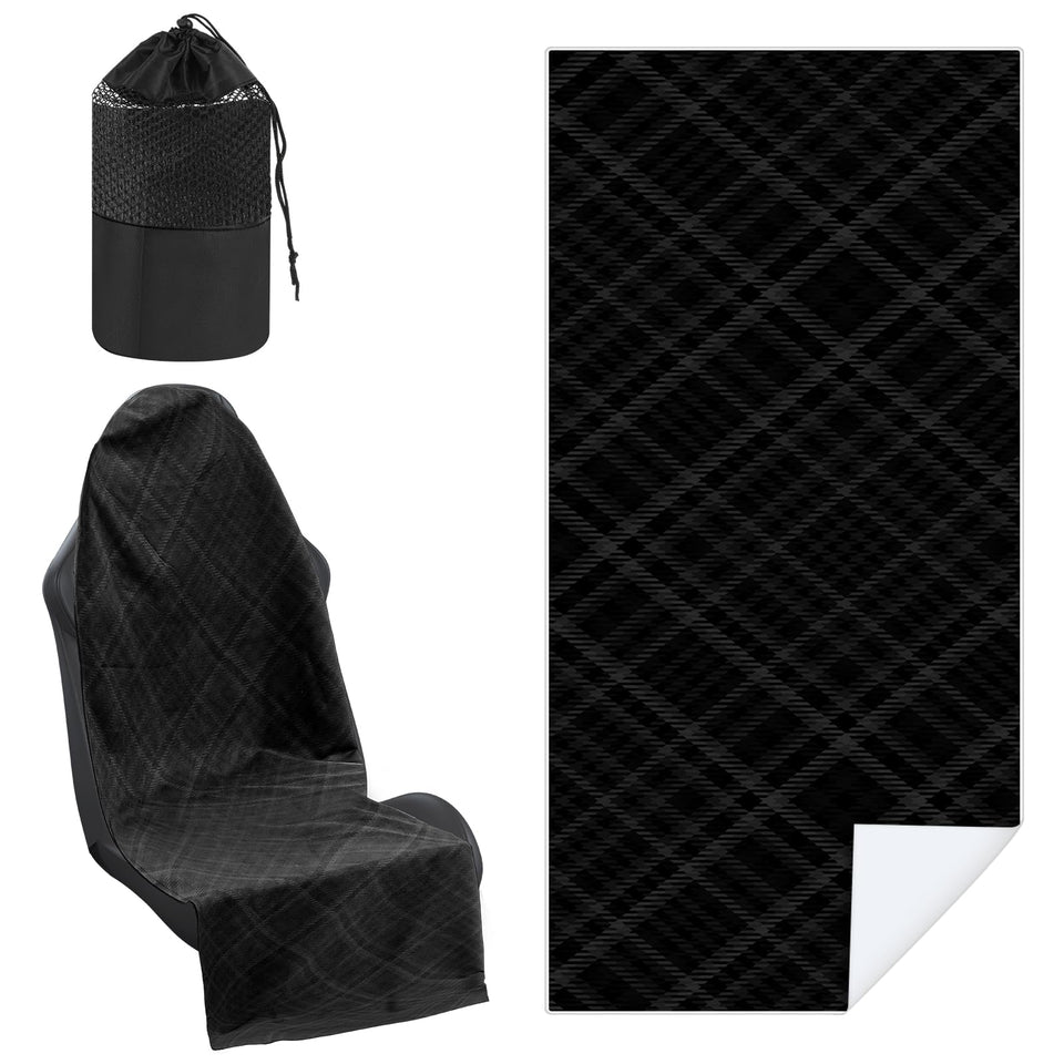 Hahafelt front view black plaid pack showing full coverage and protection