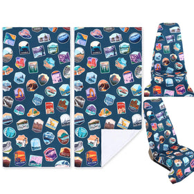 Hahafelt front view showing national park print and two towel pack protecting seats