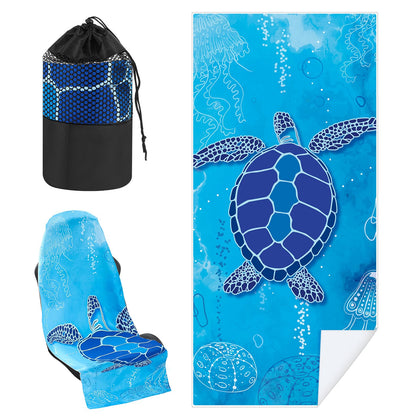 Hahafelt front view of sea turtles design protecting car seat