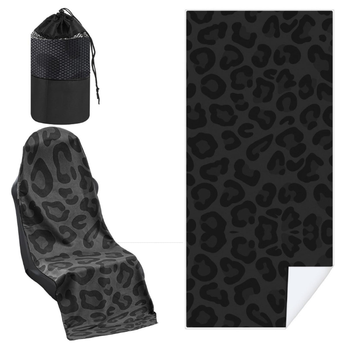 Hahafelt front view of folded seat cover showing pattern and compactness, protects upholstery
