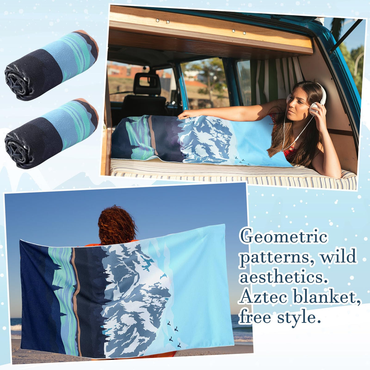 Hahafelt towel used on beach showing versatile outdoor use and quick-dry benefit