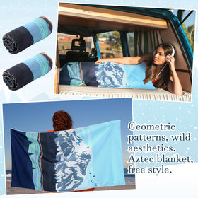Hahafelt towel used on beach showing versatile outdoor use and quick-dry benefit